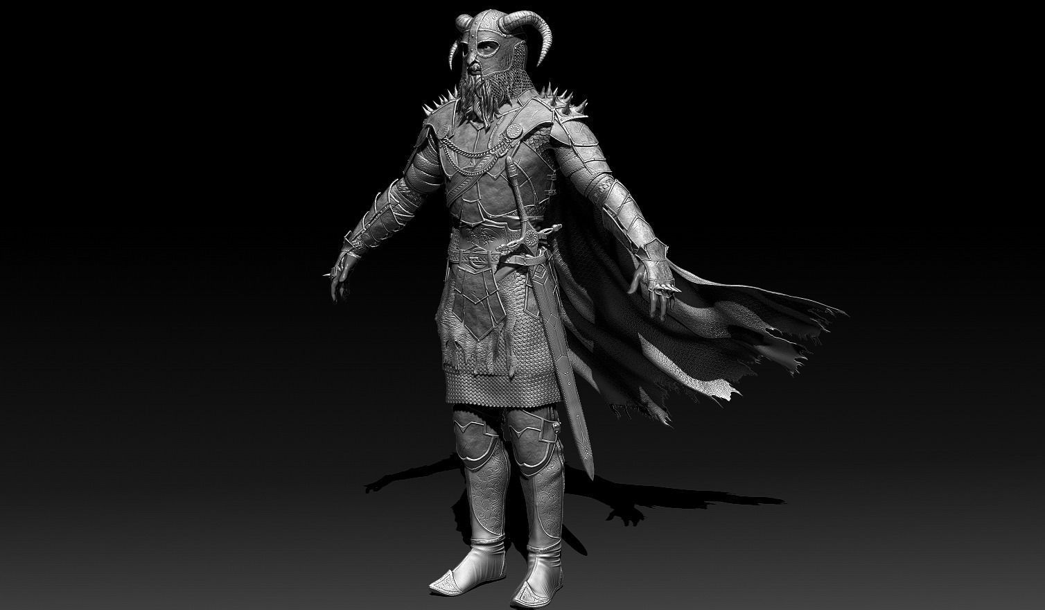 Scandinavian Warrior Neutral Pose 3D model_1