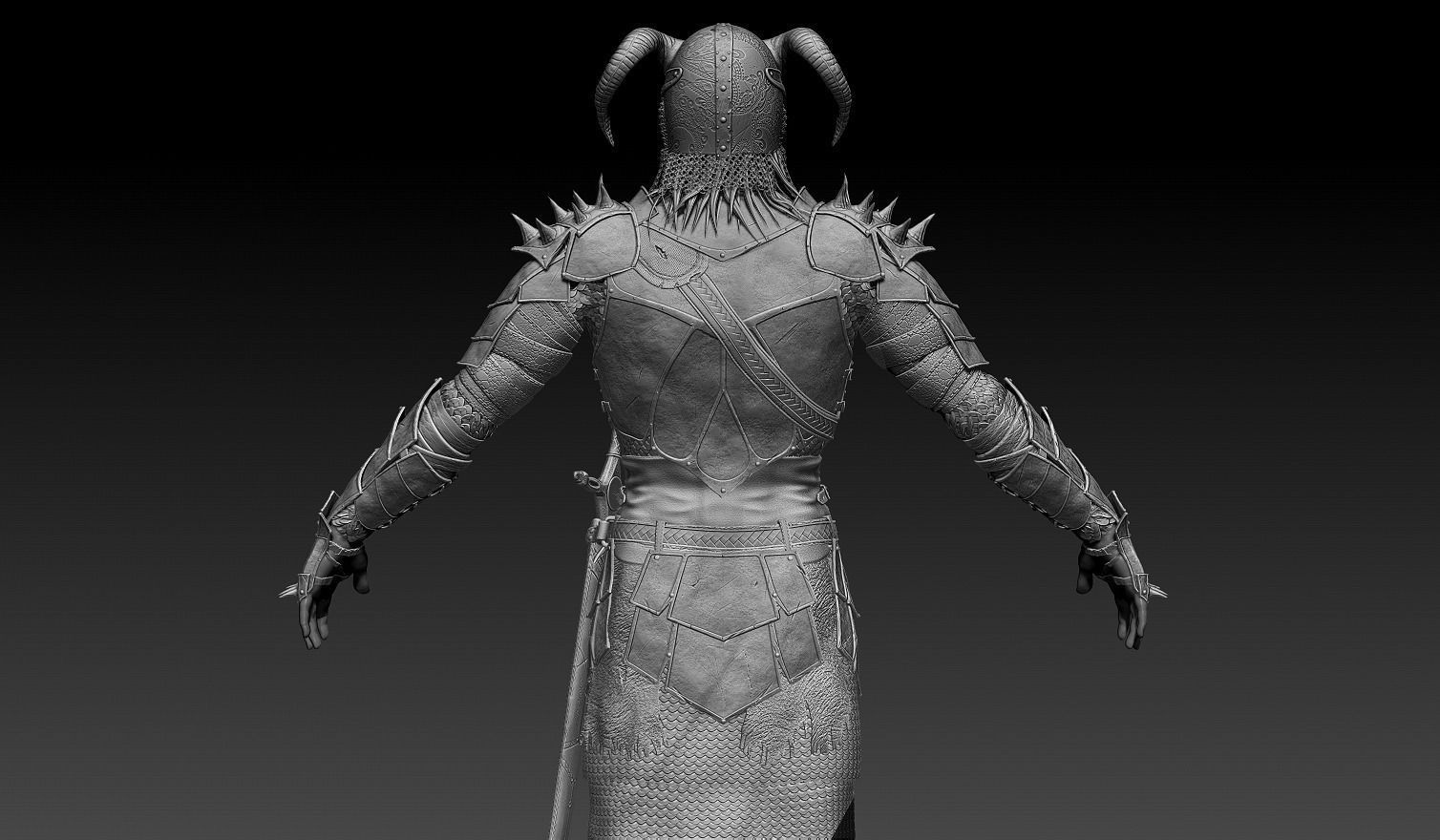 Scandinavian Warrior Neutral Pose 3D model_8