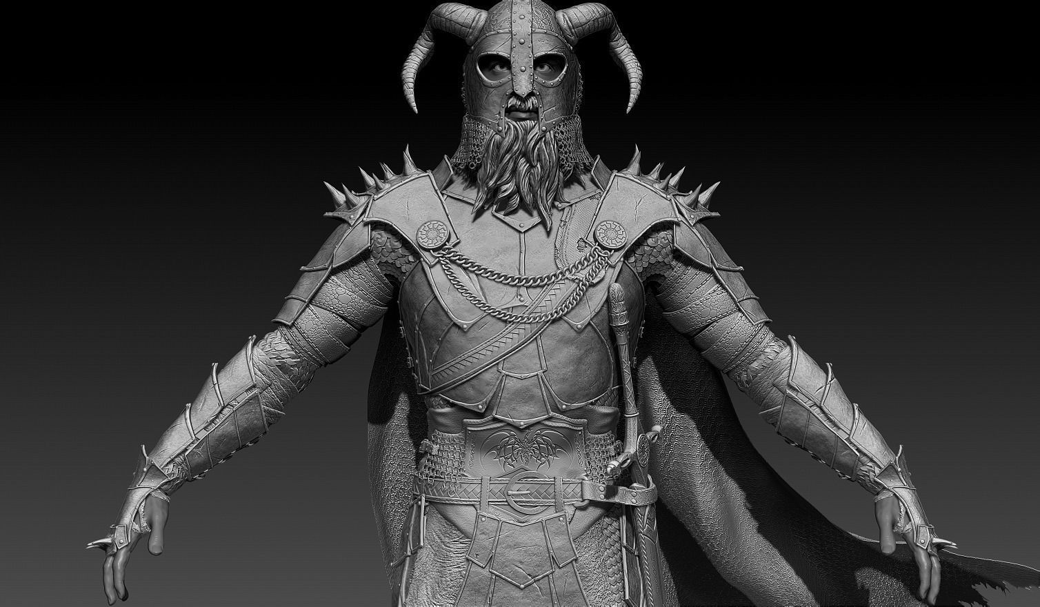 Scandinavian Warrior Neutral Pose 3D model_2