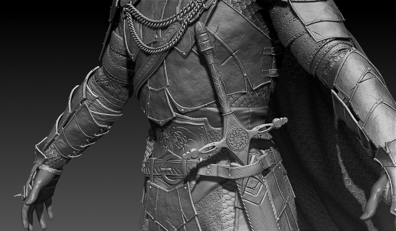 Scandinavian Warrior Neutral Pose 3D model_11