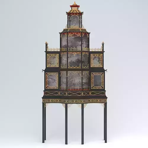 A GEORGE II BLACK CABINET