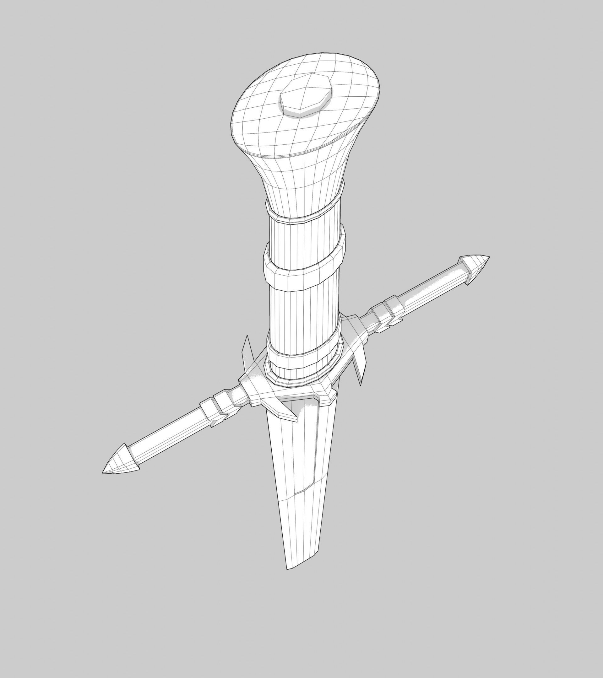 Executioner Sword - Low Poly Low-poly 3D model_2