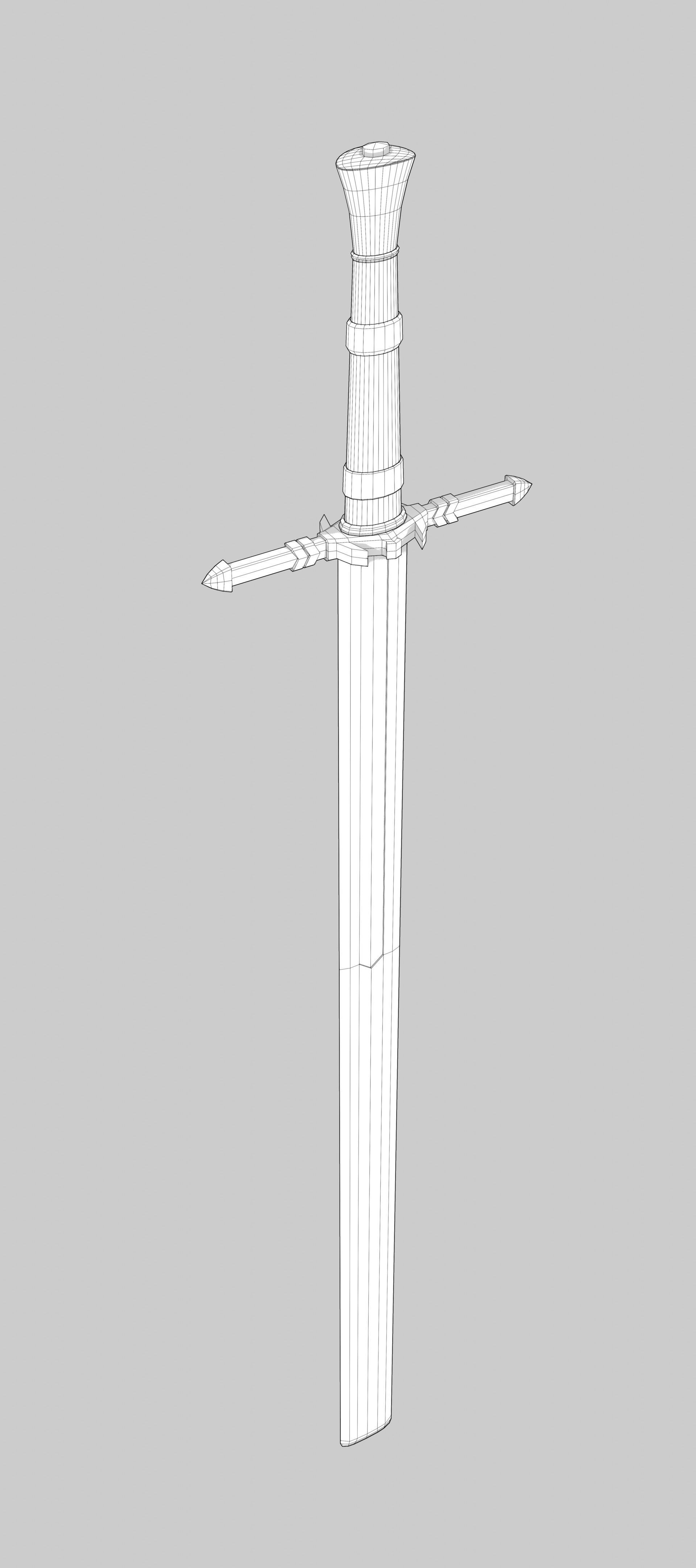 Executioner Sword - Low Poly Low-poly 3D model_1