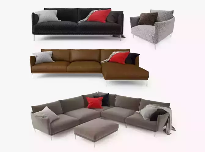 Moroso Gentry Sofa Collection 3D model
