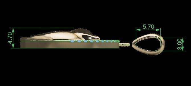 cat pendant 3D print model_10