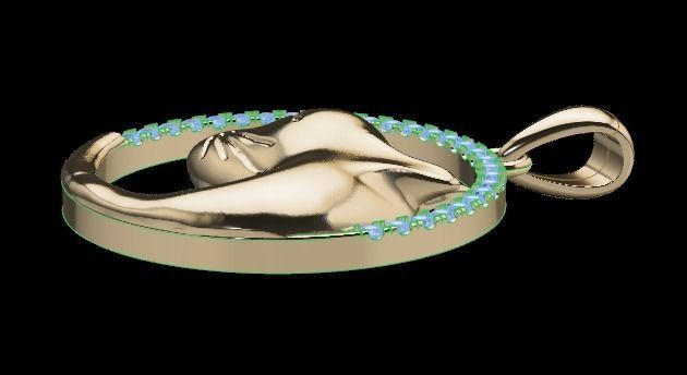 cat pendant 3D print model_12