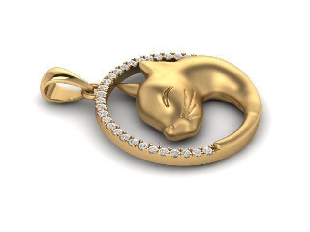 cat pendant 3D print model_17
