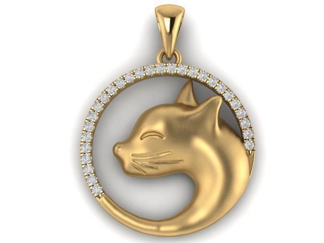 cat pendant 3D print model_15