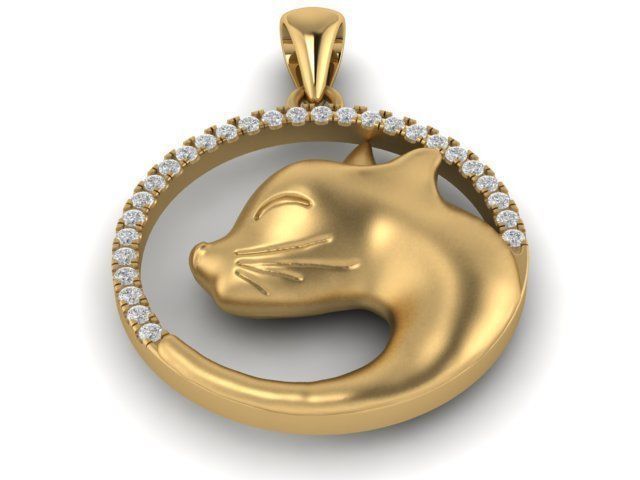 cat pendant 3D print model_7