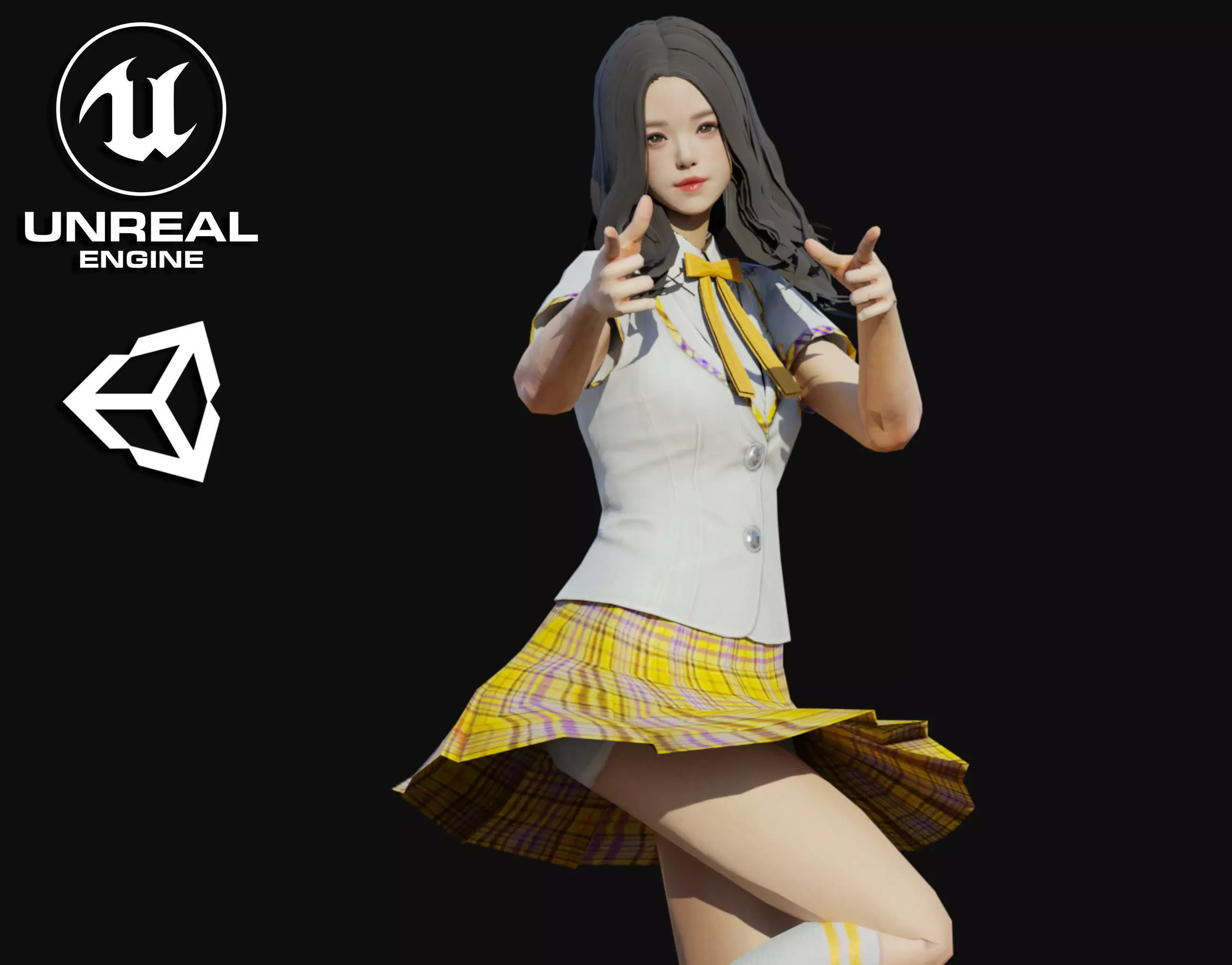 Produce Girl Low-poly 3D model