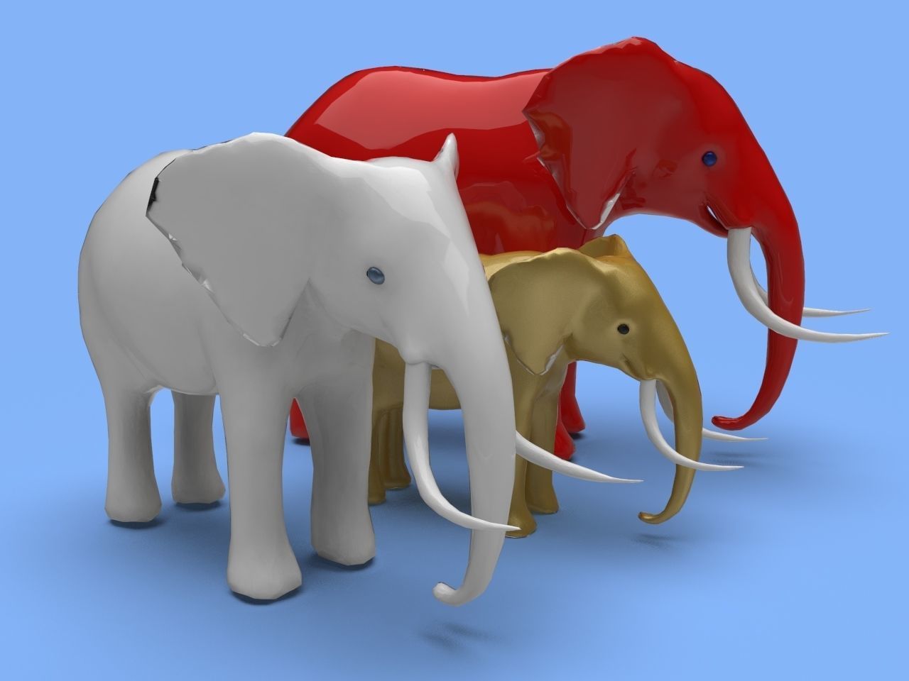Elephant statuette 3d model 3d print model 3D print model_3