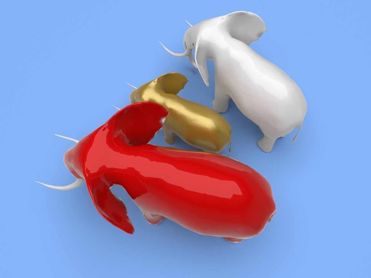 Elephant statuette 3d model 3d print model 3D print model_5