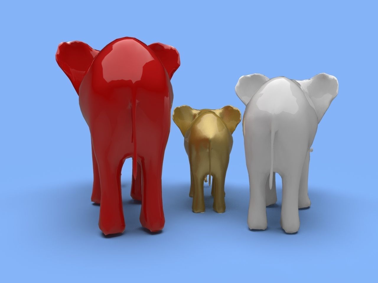 Elephant statuette 3d model 3d print model 3D print model_4