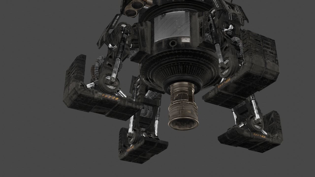 Sci Fi Turret Machine Gun Low-poly 3D model_15