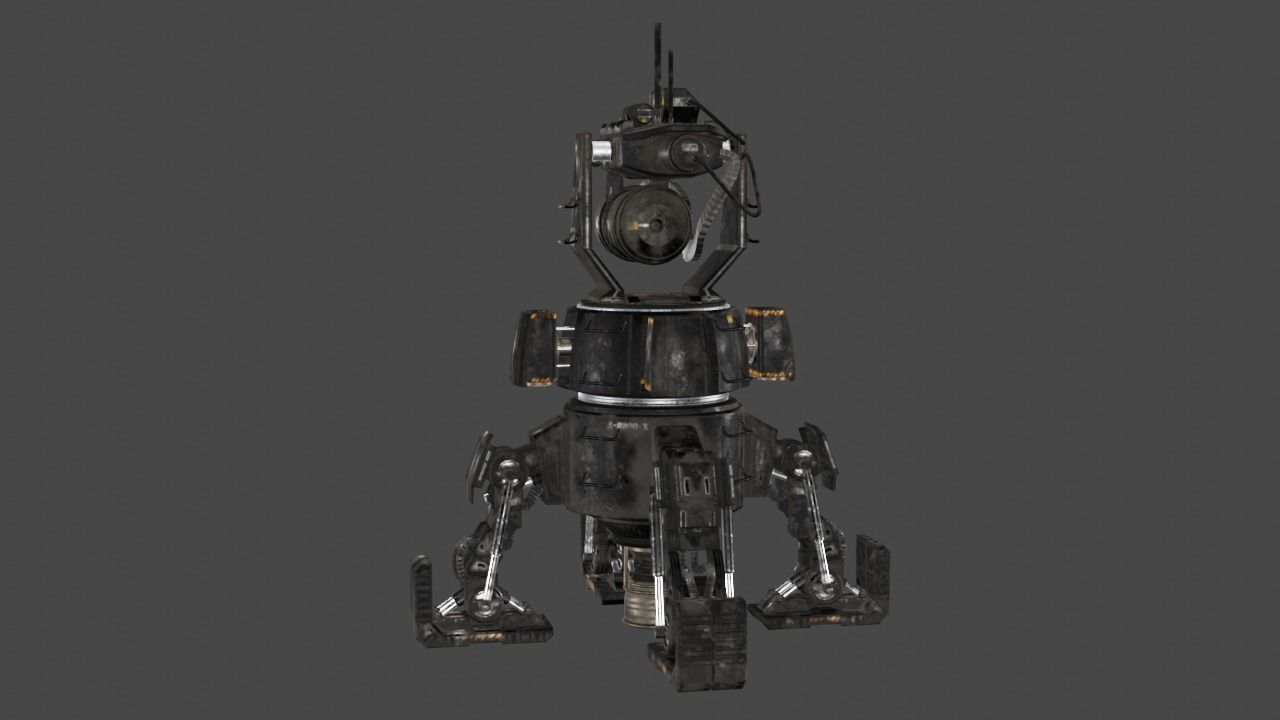 Sci Fi Turret Machine Gun Low-poly 3D model_9