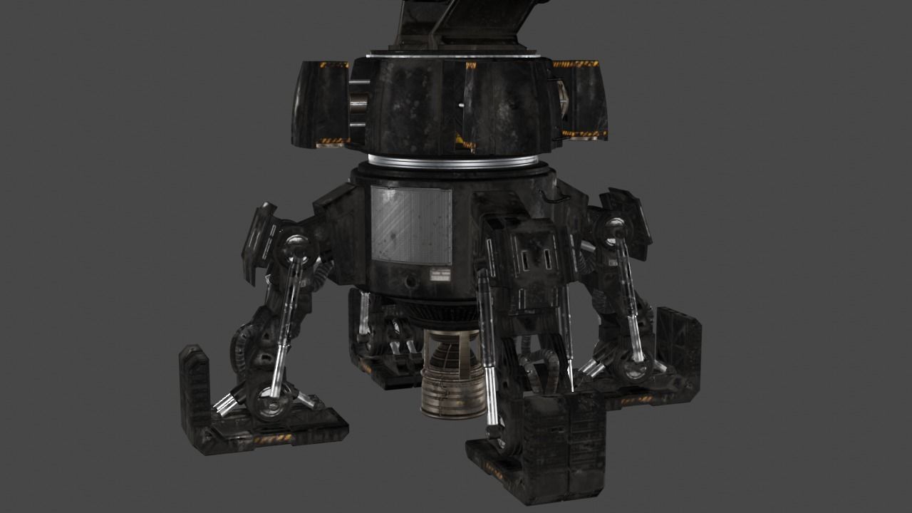 Sci Fi Turret Machine Gun Low-poly 3D model_30