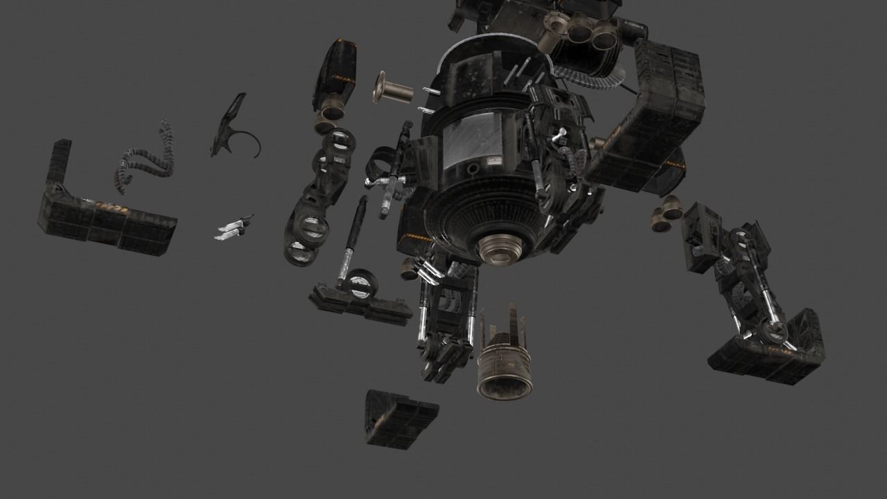 Sci Fi Turret Machine Gun Low-poly 3D model_23