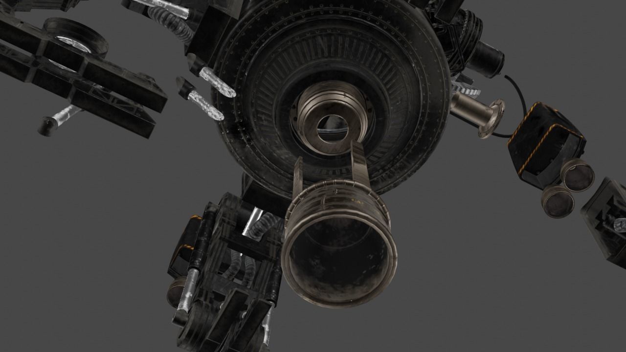 Sci Fi Turret Machine Gun Low-poly 3D model_28