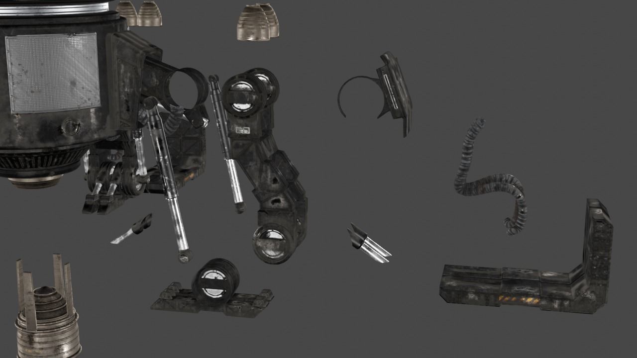 Sci Fi Turret Machine Gun Low-poly 3D model_22