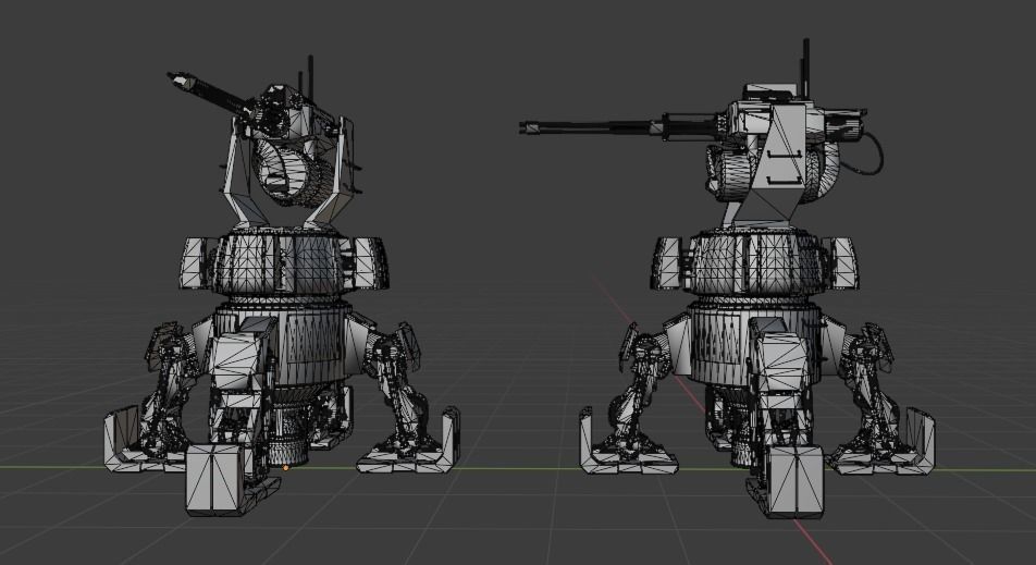 Sci Fi Turret Machine Gun Low-poly 3D model_1
