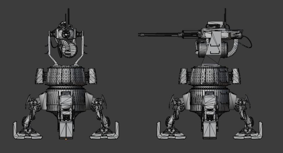 Sci Fi Turret Machine Gun Low-poly 3D model_29
