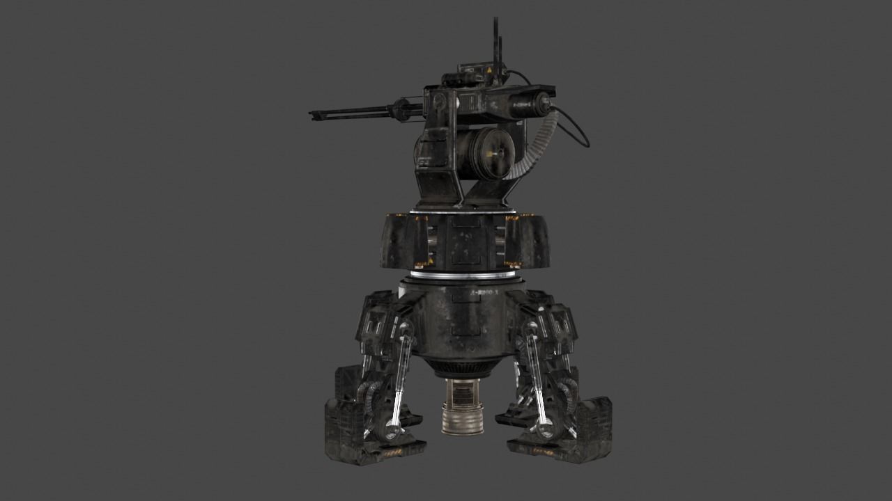 3D model Sci Fi Turret Machine Gun VR / AR / lowpoly CGTrader