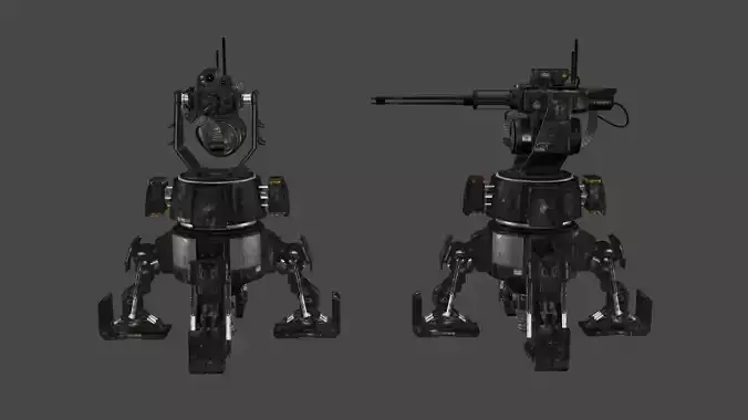 Sci Fi Turret Machine Gun