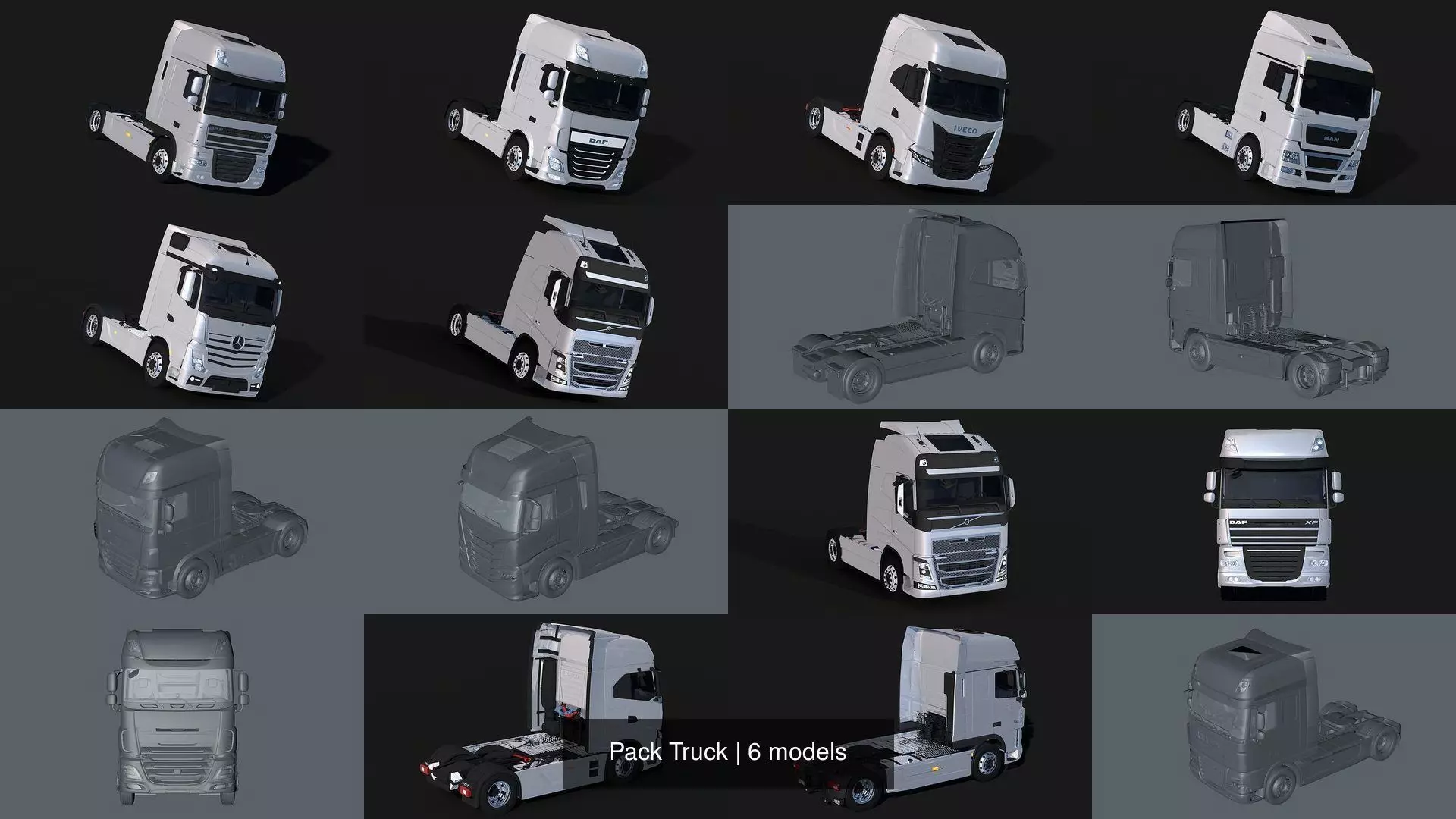 Pack Truck 3D Model Collection_0