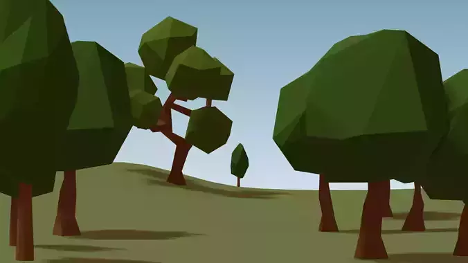 Cartoon Classic Trees 1 Low-poly 3D model