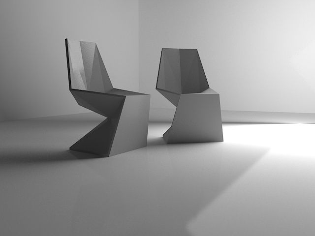 Outdoor Chair Low-poly 3D model_1