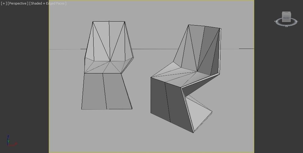 Outdoor Chair Low-poly 3D model_2