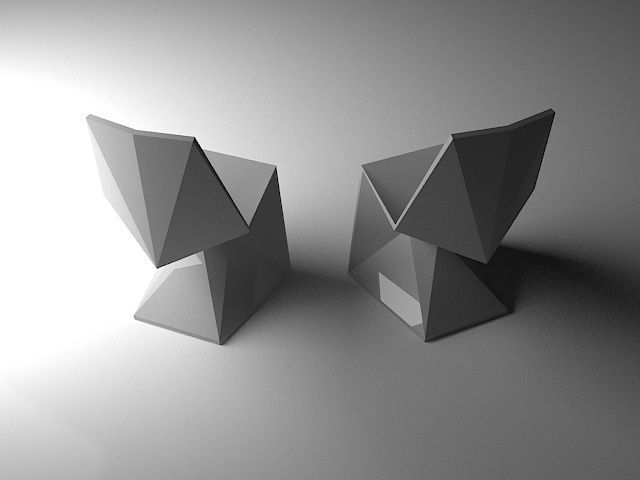 Outdoor Chair Low-poly 3D model_4