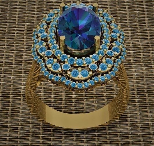 Oval Gemstone Ring  3D print model