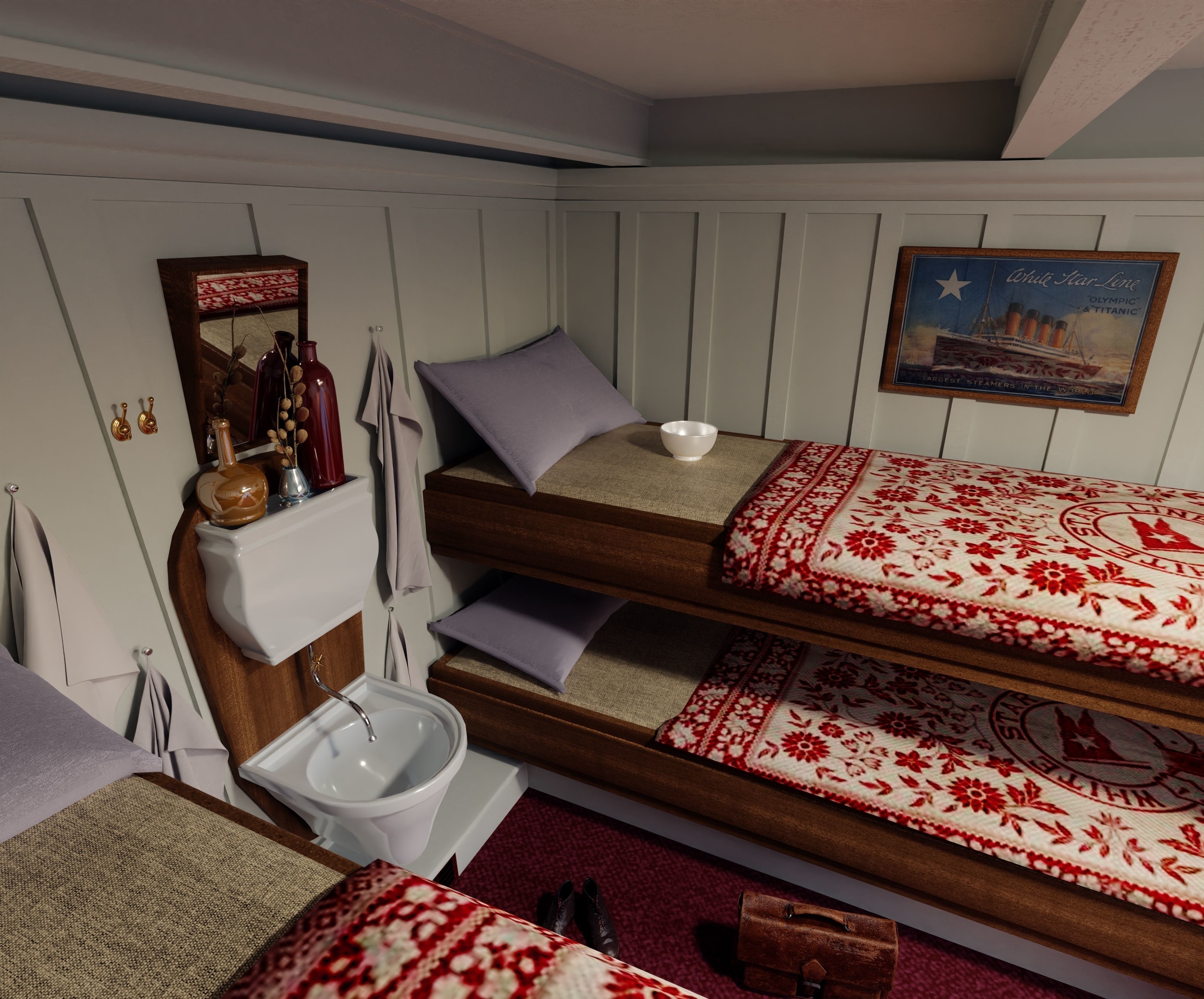 Titanic - 3rd class cabin room  3D model_5