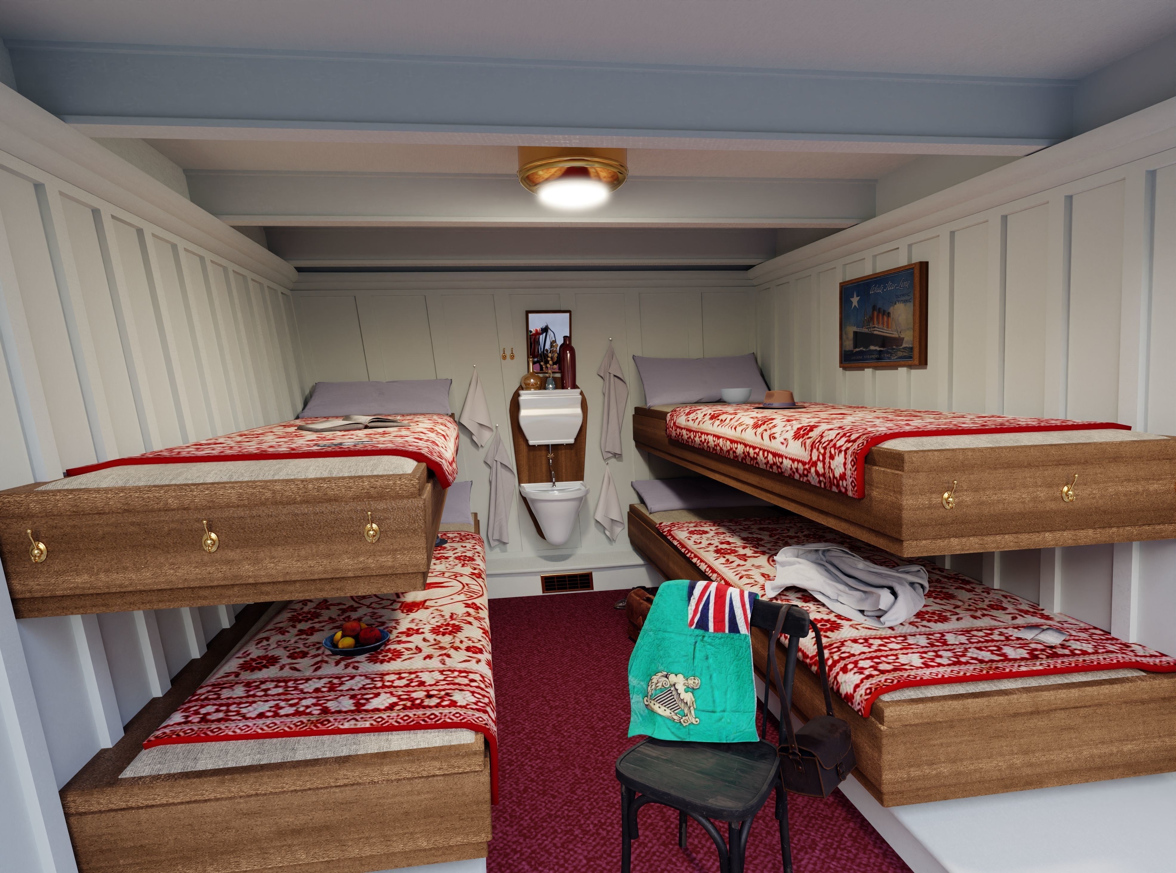 Titanic - 3rd class cabin room  3D model_6