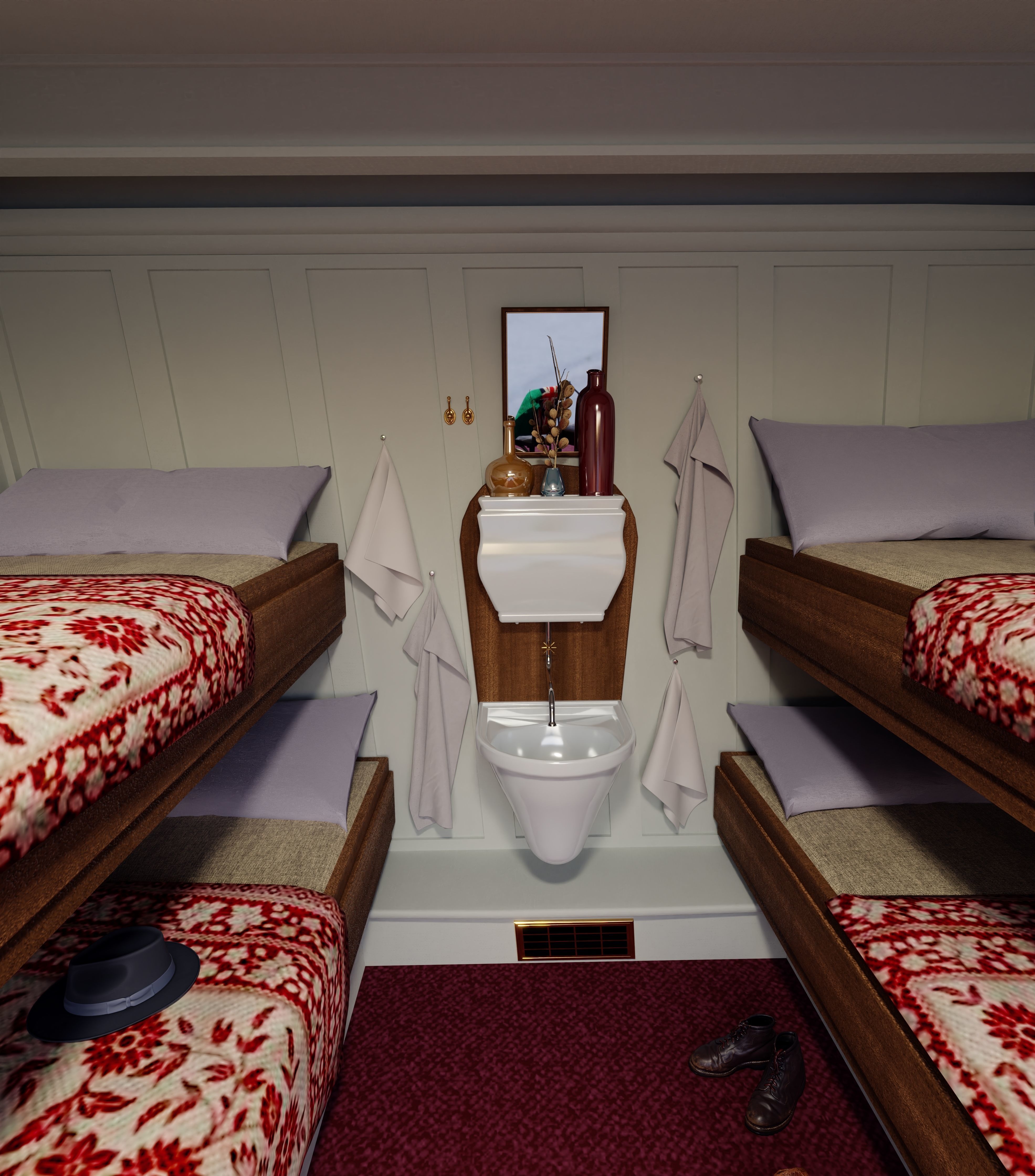 Titanic - 3rd class cabin room  3D model_7