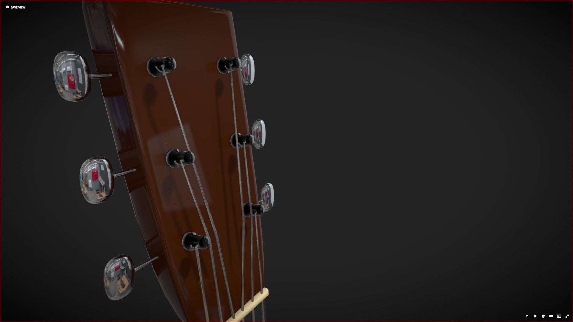 Simple Guitar Low-poly 3D model_5