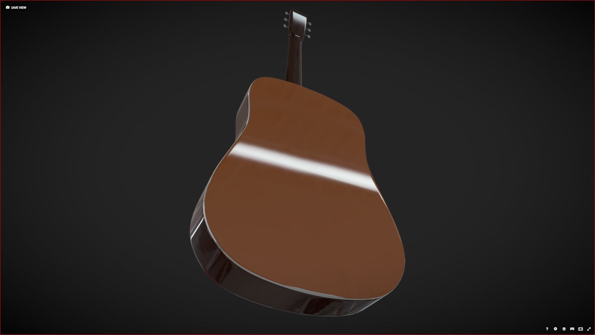 Simple Guitar Low-poly 3D model_4