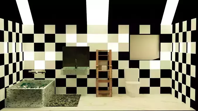Bathroom 3d in Blend  Free 3D model