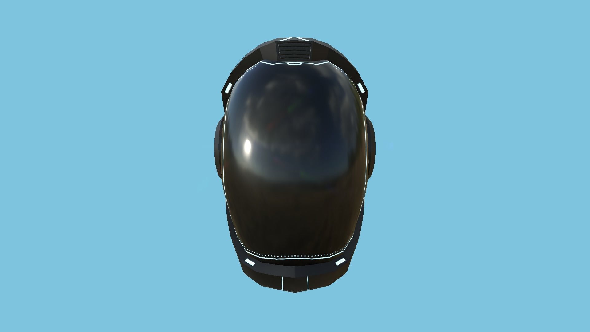 SciFi Helmet 01 - Robot Black - Character Design Fashion Low-poly 3D model_4
