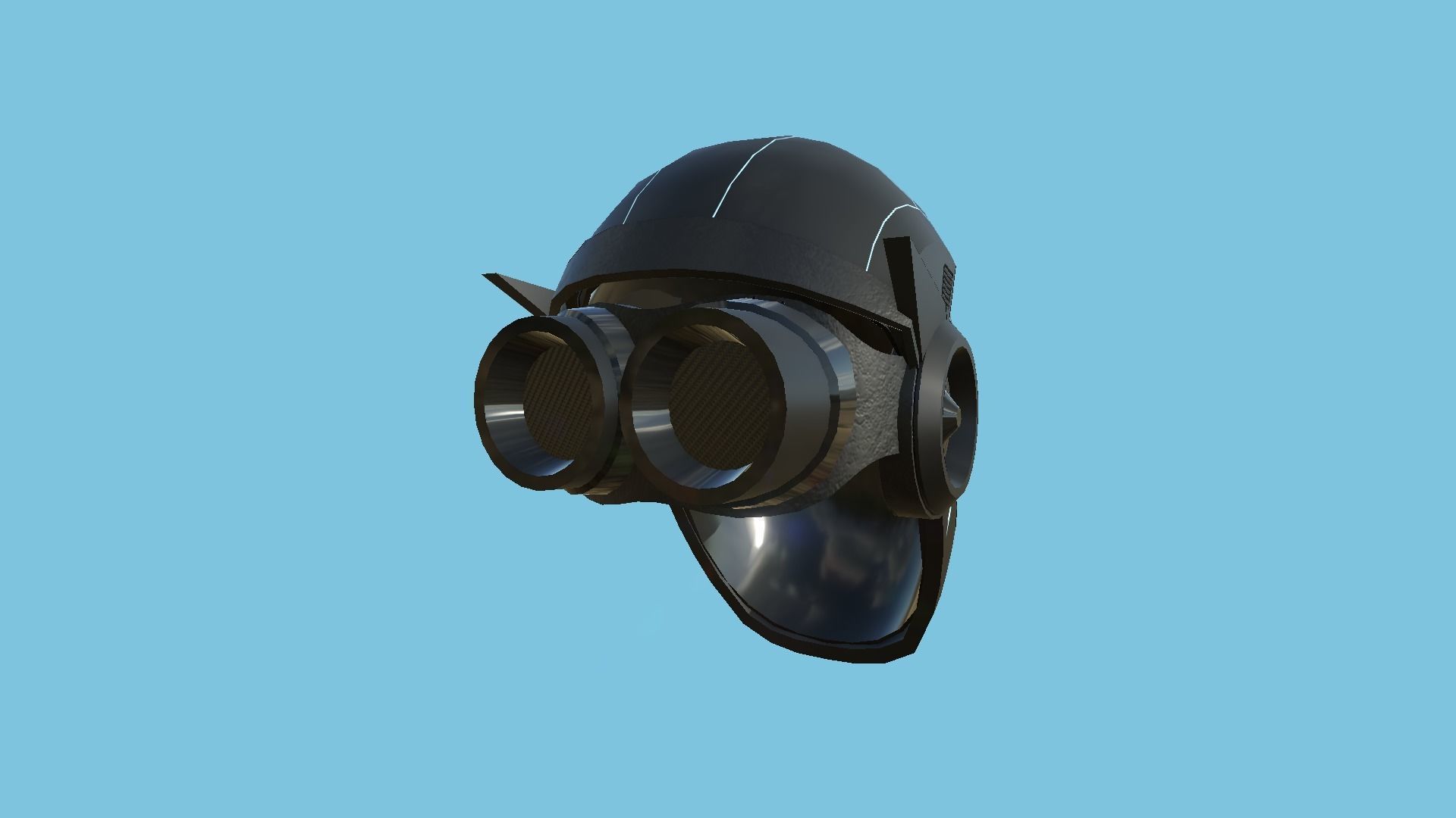 SciFi Helmet 01 - Robot Black - Character Design Fashion Low-poly 3D model_2