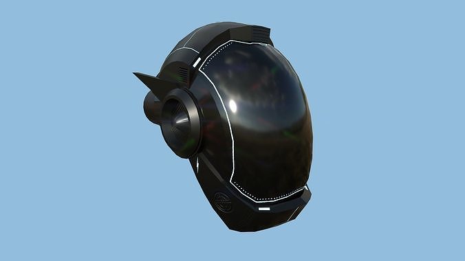 SciFi Helmet 01 - Robot Black - Character Design Fashion Low-poly 3D model