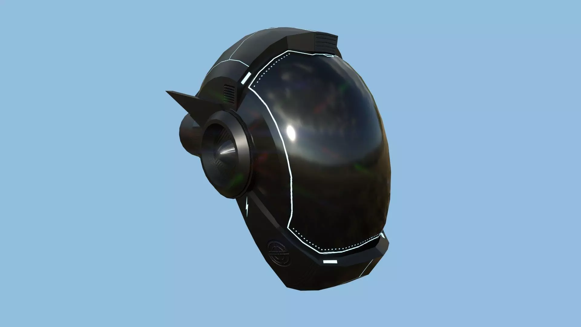 SciFi Helmet 01 - Robot Black - Character Design Fashion Low-poly 3D model_0