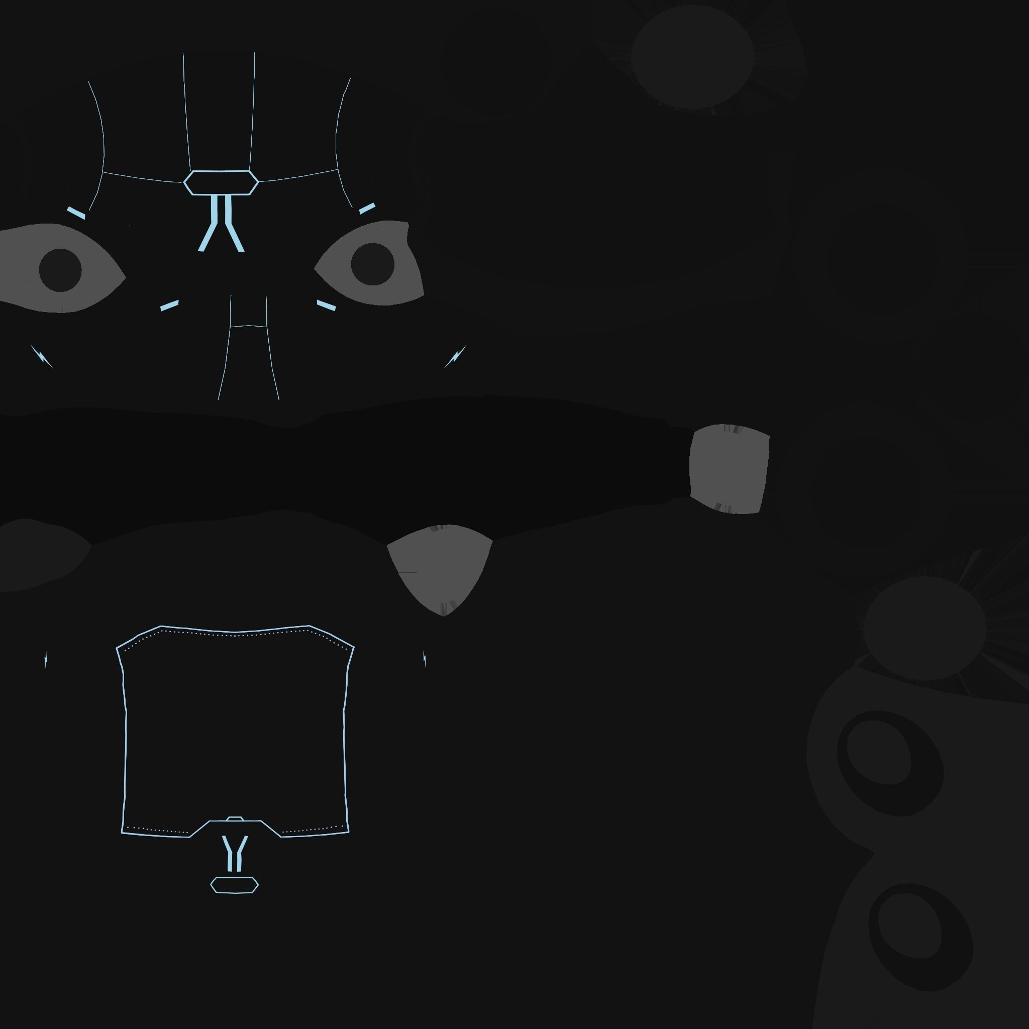 SciFi Helmet 01 - Robot Black - Character Design Fashion Low-poly 3D model_18