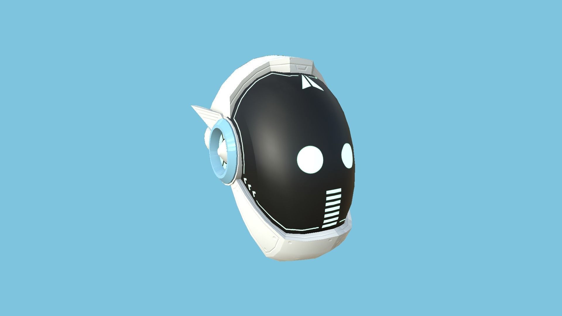 SciFi Helmet 02 - Robot Faces - Character Design Fashion Low-poly 3D model_4