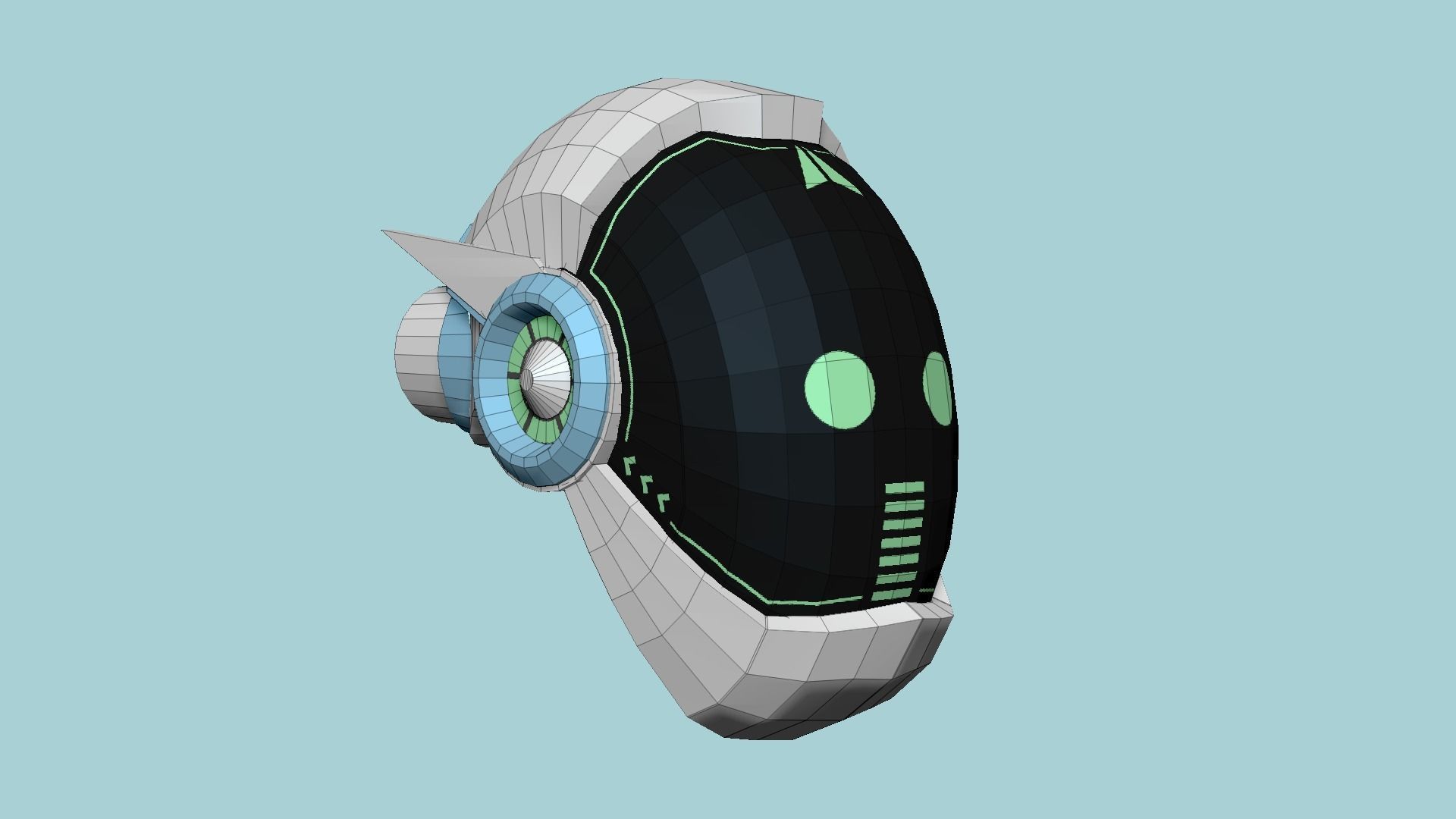 SciFi Helmet 02 - Robot Faces - Character Design Fashion Low-poly 3D model_12