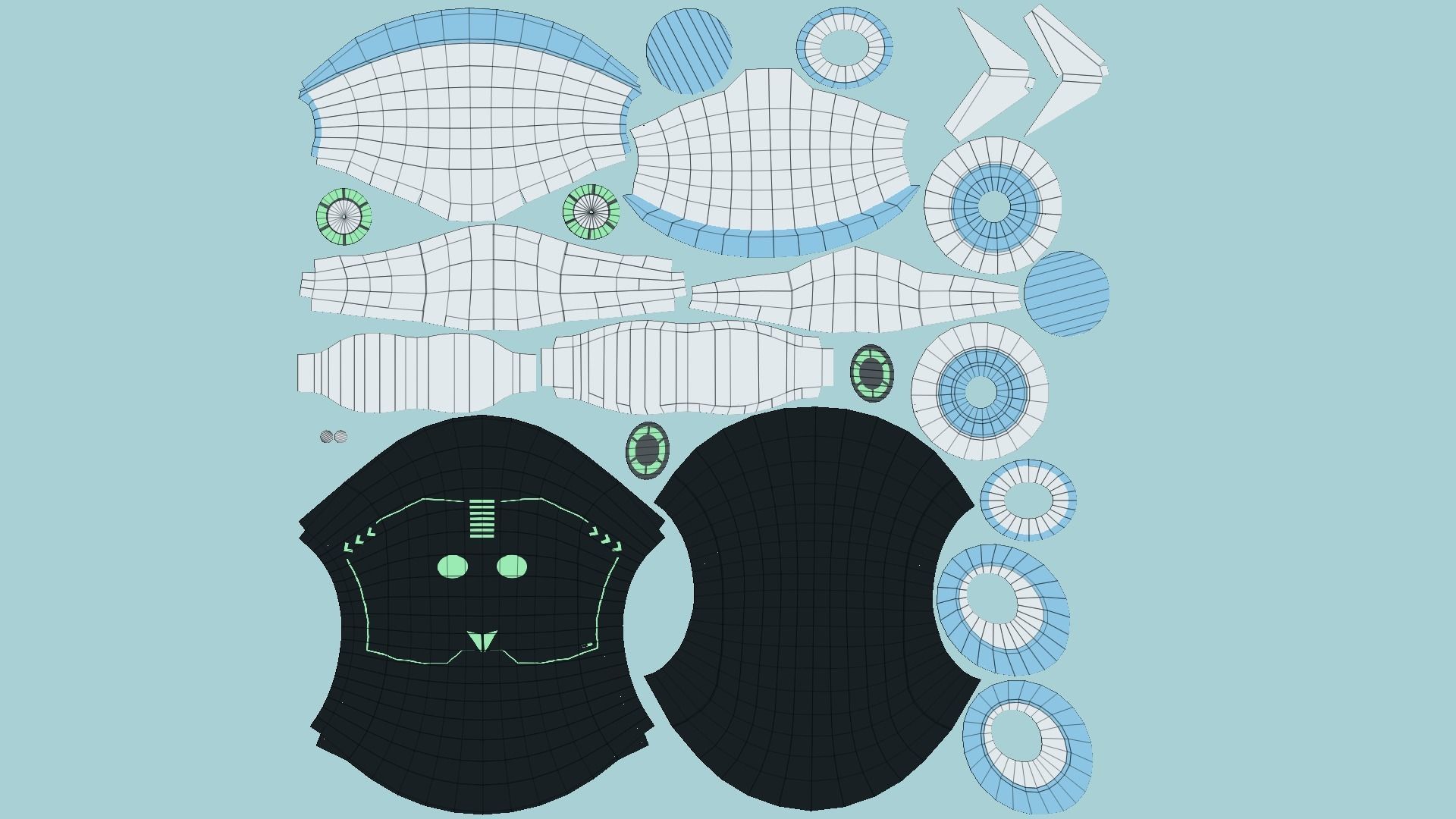 SciFi Helmet 02 - Robot Faces - Character Design Fashion Low-poly 3D model_11