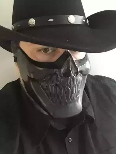 Cowboy Black Skull Half Mask Forever Purge Movie STL