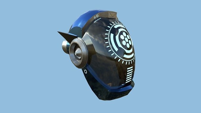 SciFi Helmet 03 - Steel Blue - Character Design Fashion Low-poly 3D model