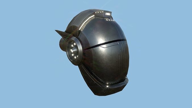 SciFi Helmet 08 - Full Steel - Character Design Fashion Low-poly 3D model